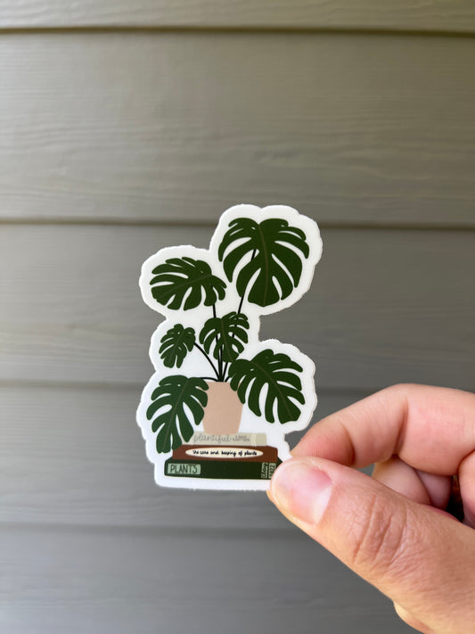 Monstera & Book Sticker