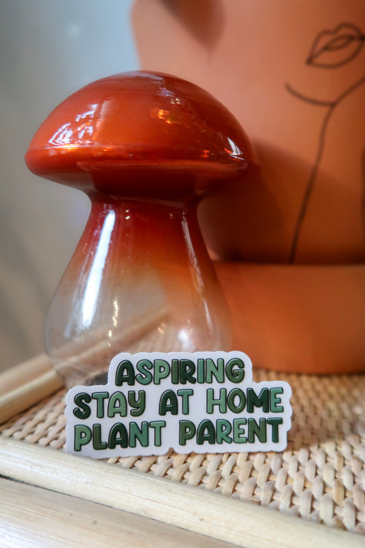 Stay At Home Plant Parent Clear Sticker